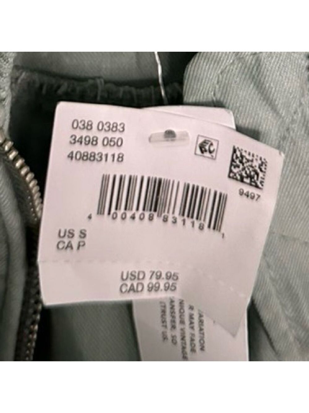 American Eagle-Linen-Blend Cropped Bomber Jacket-Size Small-Moss Grey - Picture 9 of 9